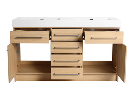 Freestanding Bathroom Vanity With Resin Sink, Soft-Closing Doors And Drawers