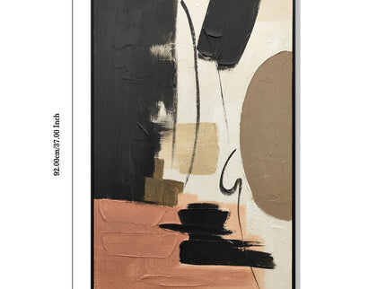 Framed Wall Art, Textured Canvas Painting, Decor For Living Room (Set of 2) - Terracotta