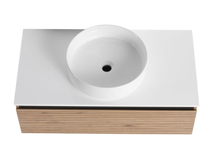 Wall Mounted Bathroom Vanity With Art Sink & 1 Soft Close Drawer