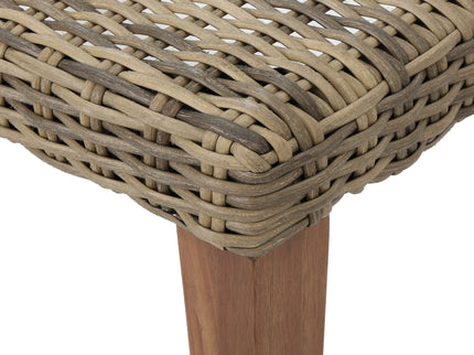 Outdoor Rattan Wicker Ottomans - Gray