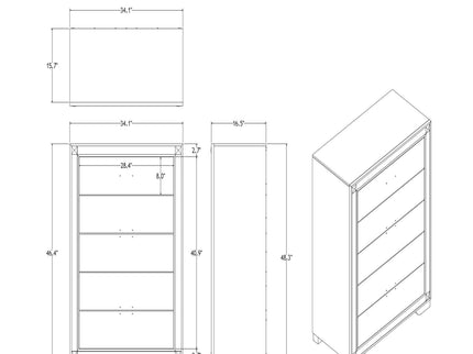 Lively - Chest With Glitter Detail And Thick Bar Handle Hardware - Black