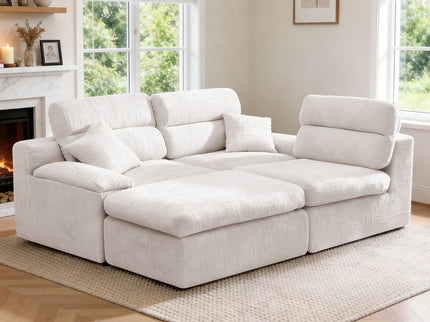 Corner Chaise Sofa With High Backrest