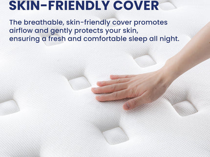 14" King Mattress Hotel Collection Hybrid Mattress With Gel Memory Foam & Pocket Springs - Brown / White