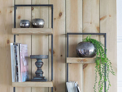 Wall Shelf With Two Shelves - Black Brown
