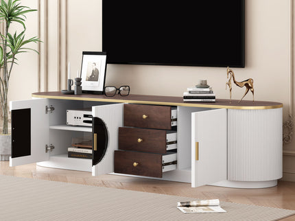Modern Minimalist TV Stand For TVs Up To 80" With 3 Drawers And 1 Shelf
