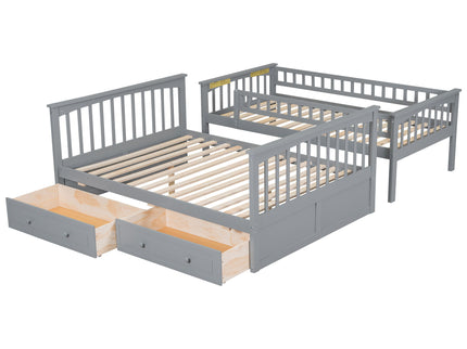 Bunk Bed With Drawers, Convertible Storage Bed