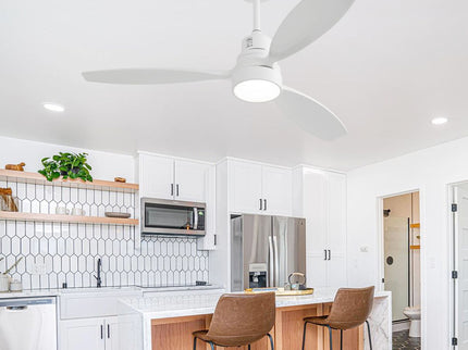 Ceiling Fan With Reversible DC Motor, LED Light, Solid Blades, Remote Control