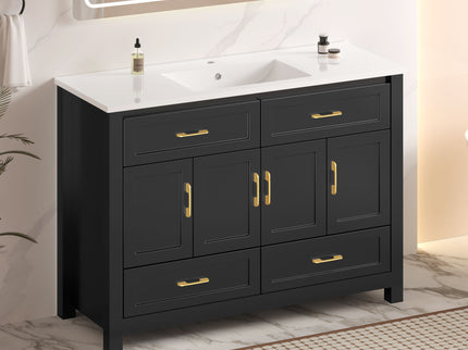 Bathroom Vanity With Sink Combo, 4 Soft Close Doors And 4 Drawers