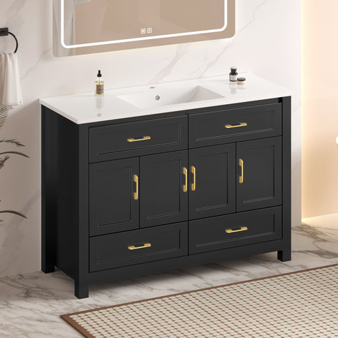 Bathroom Vanity With Sink Combo, 4 Soft Close Doors And 4 Drawers