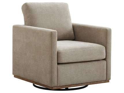 Modern Square Upholstered Swivel Accent Chair With Metal Base