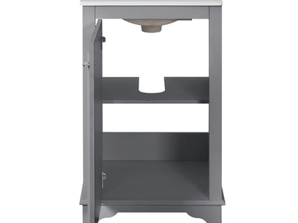 Bathroom Vanity With Sink, Freestanding Single Cabinet Set, Soft Close Door, Adjustable Shelf
