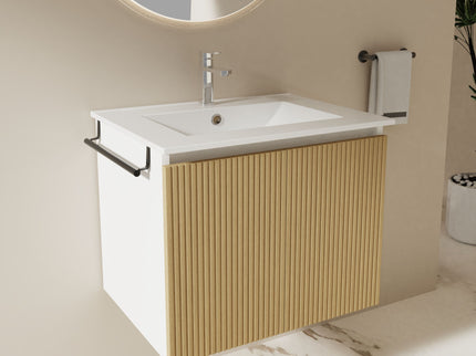 Floating Bathroom Vanity Combo, Towel Rack
