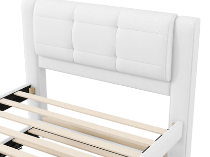 Upholstered Platform Bed With Multifunctional Trundle