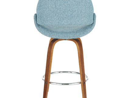 Fabrico - Mid Century Modern, Fixed Height Counter Stool With Round Footrest (Set of 2)