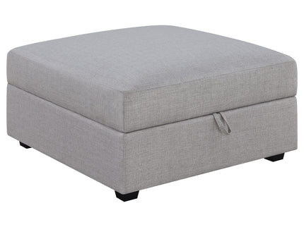 Austin - Square Upholstered Ottoman - Gray