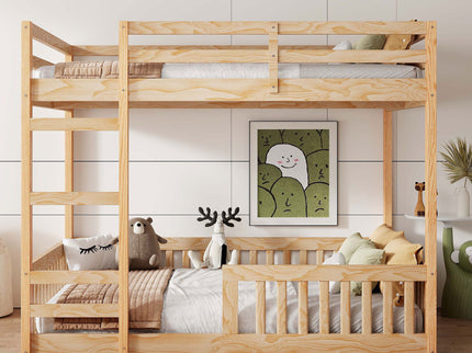 Stylish Bunk Bed With Ladder And Guardrails