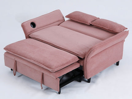 Modern Fabric Multi-Functional Sofa Bed With Adjustable Armrests And Backrests