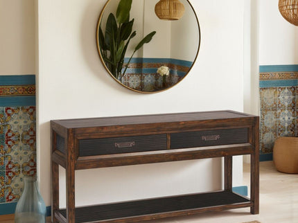 2 Drawer Sofa Table, 2 Tone - Brown