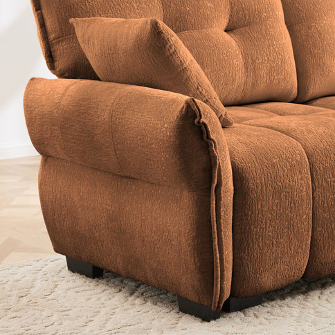 Sofa Set With Ottoman And Pillows, Textured, High Resilience Cushions