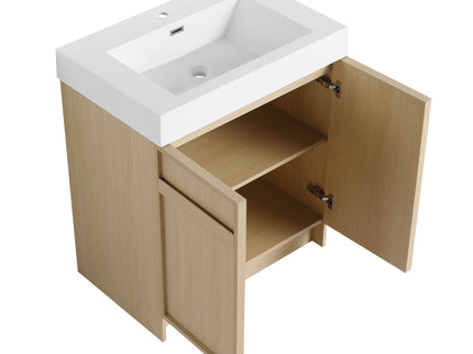 Freestanding Bathroom Vanity With Resin Sink & Soft Close Cabinet Doors