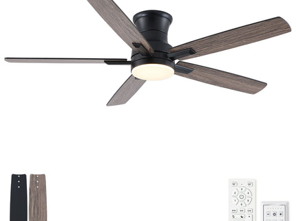 Mordern Flush Mount Ceiling Fan With Light And Remote Control