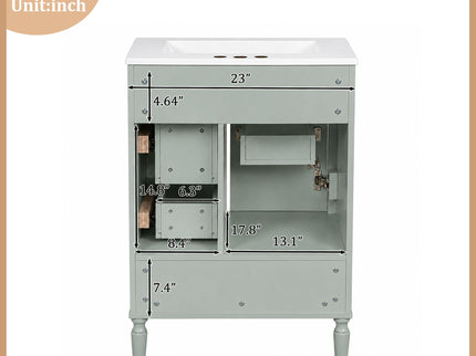 Modern Bathroom Vanity With Sink, Soft Close Doors, 3 Drawers