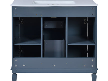 Bathroom Vanity With Top Sink, Mirror Cabinet, 2 Soft Closing Doors & 2 Drawers
