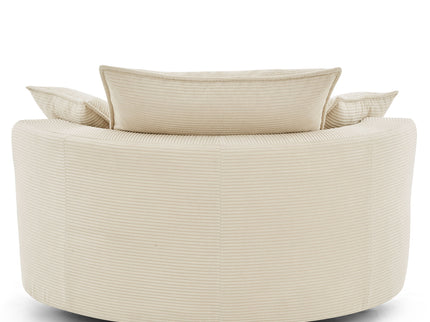 360° Swivel Accent Barrel Chair With Dual Layer Cushion And 3 Removable Pillows