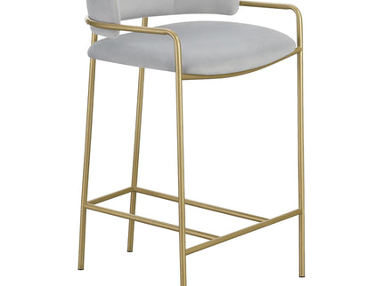 Low Back Upholstered Stool - Gray