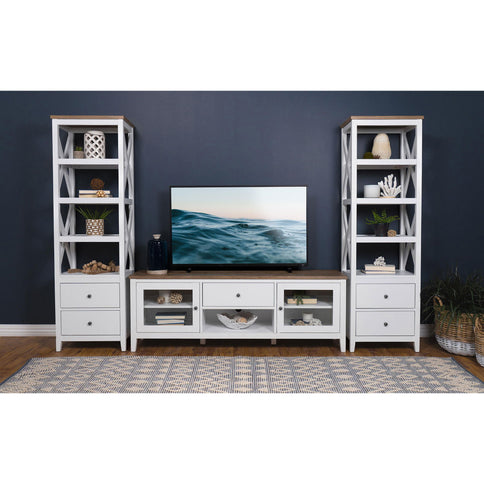 Delaney - 4 Shelf Bookcase With Top Storage Tower - White