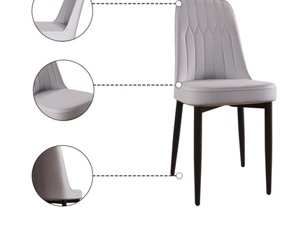Modern Dining Chair With Cushions And Metal Legs