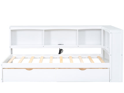 Daybed With 2 Storage Drawers, Storage Cabinets, USB Ports