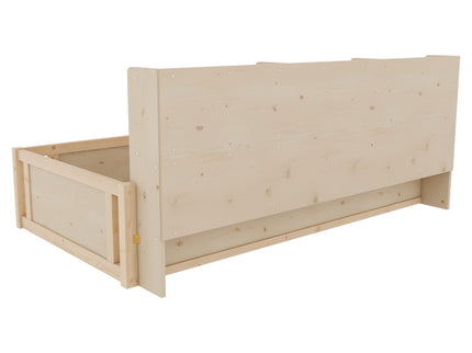 Platform Floor Bed With Guardrail Fence And Side Storage Shelves