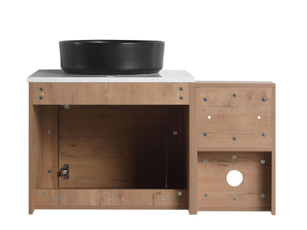 Wall Mounted Bathroom Vanity With Art Sink, 1 Storage Shelf, 2 Soft Close Doors
