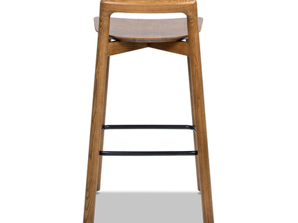 Sven - Modern Minimalist Low Back Counter Stool - Dark Brown Walnut