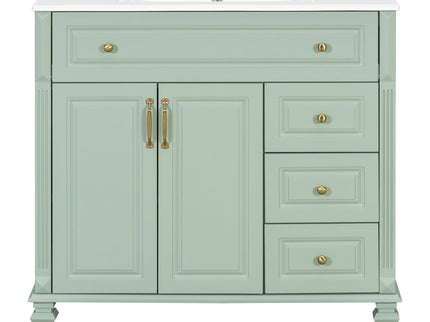 Modern Bathroom Vanity With Sink, 3 Drawers & 2 Doors