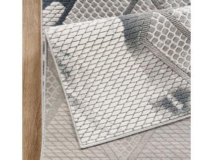 Geometrix - 5'3" X 7'3" Area Rug & Geometric, 3D Effect - Ivory / Gray