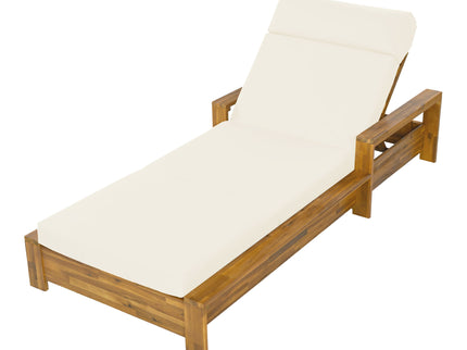 Chaise Lounge Set With 4 Fold Cushion And Built In Headrest, 3 Position Adjustable