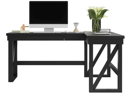 Crestwood - Lift Top L Desk - Black