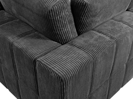 Oversized Modular Loveseat, 2 Piece Living Room Sofa Set - Dark Gray