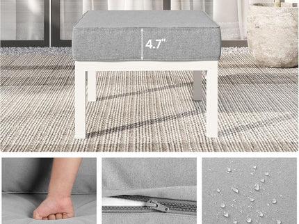Patio Ottomans With Cushions, All-Weather Footrests (Set of 2)