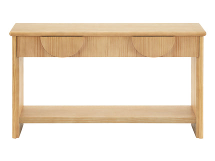 Fluted Console Table With Semi Circular Drawers - Natural