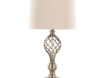 Linx - Twist Contemporary Table Lamp (Set of 2) - Antique Soft Brass / White