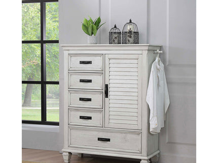 Lockeford - 5 Drawer Door Chest - White