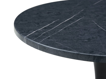 Round Dining Table With Faux Marble Top And Metal Pedestal +, 23.6" Diameter For Kitchen, Living Room, Small Spaces