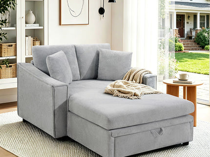 Modern Chaise Sofa With Hidden Storage For Living Room