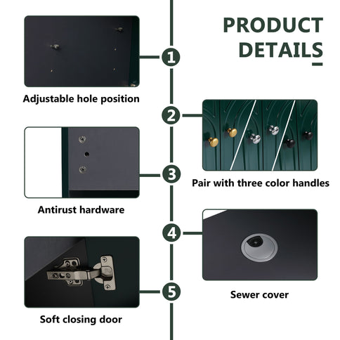 Contemporary Freestanding Bathroom Vanity With Resin Sink & Soft-Close Cabinet Doors