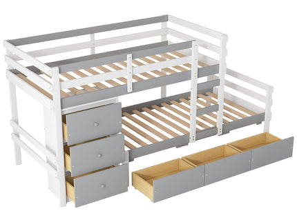 Loft Bunk Bed With Drawers And Ladder