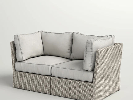 Modern Patio Wicker Loveseat With Cushions