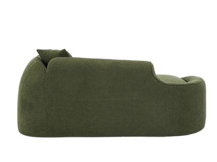 Compression Curved Chaise Longue Chair Indoor Loveseat Sofa Bed With Deep Seat And Pillow - Green